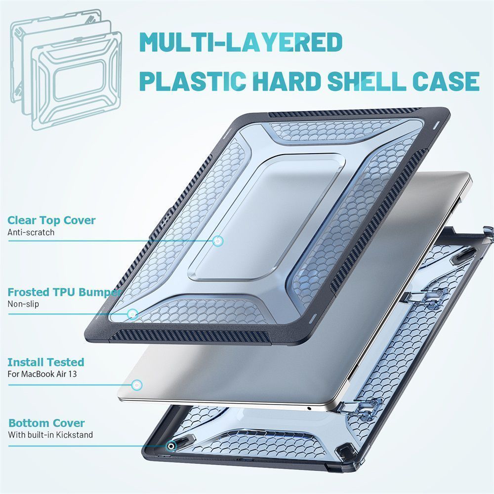 Θήκη για MacBook Sonique Icy Guardian με Βάση Στήριξης Apple MacBook Air 13" 2018/2020 Μπλέ