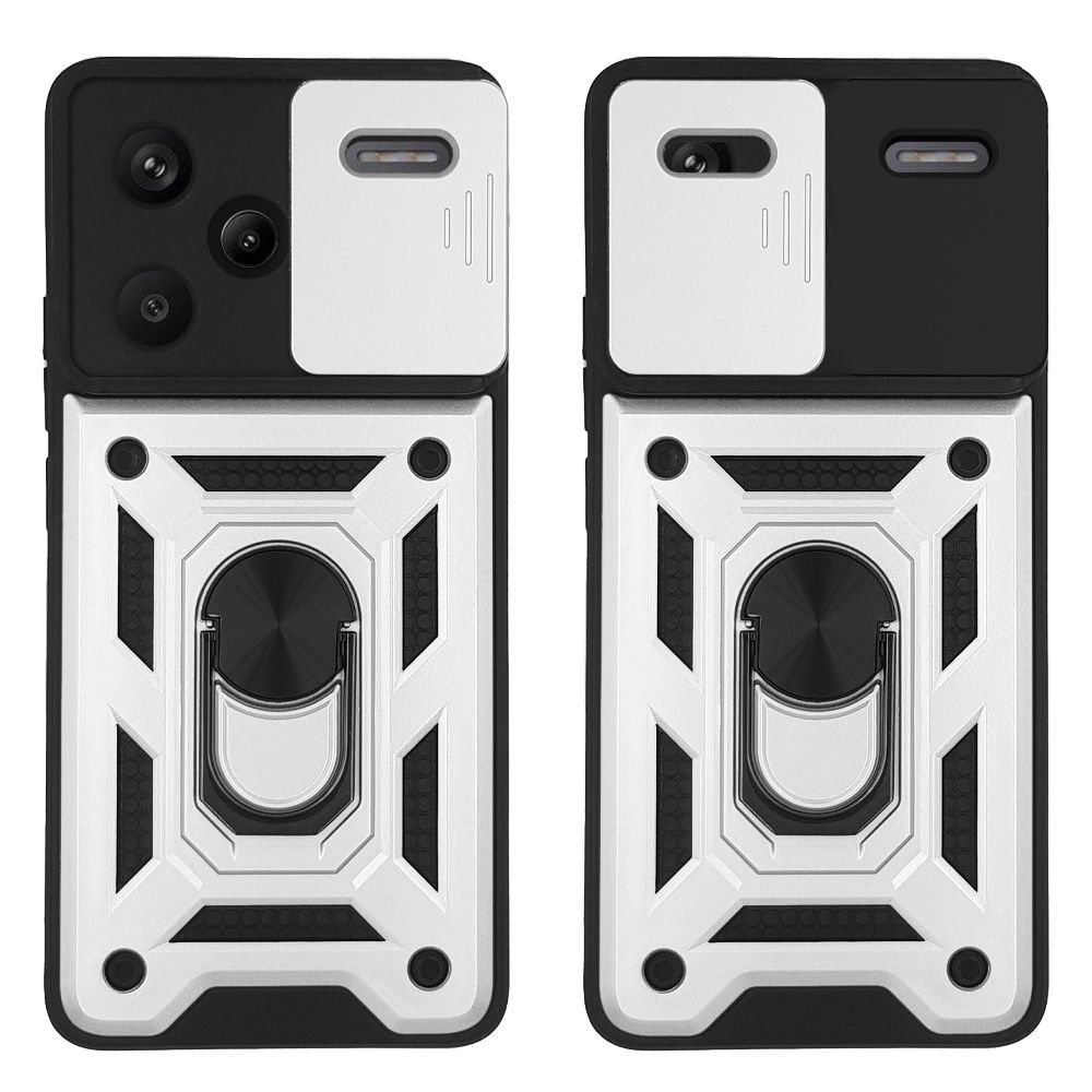 Θήκη Ring Armor CamPro Sonique για Xiaomi Redmi Note 13 Pro Plus 5G Ασημί