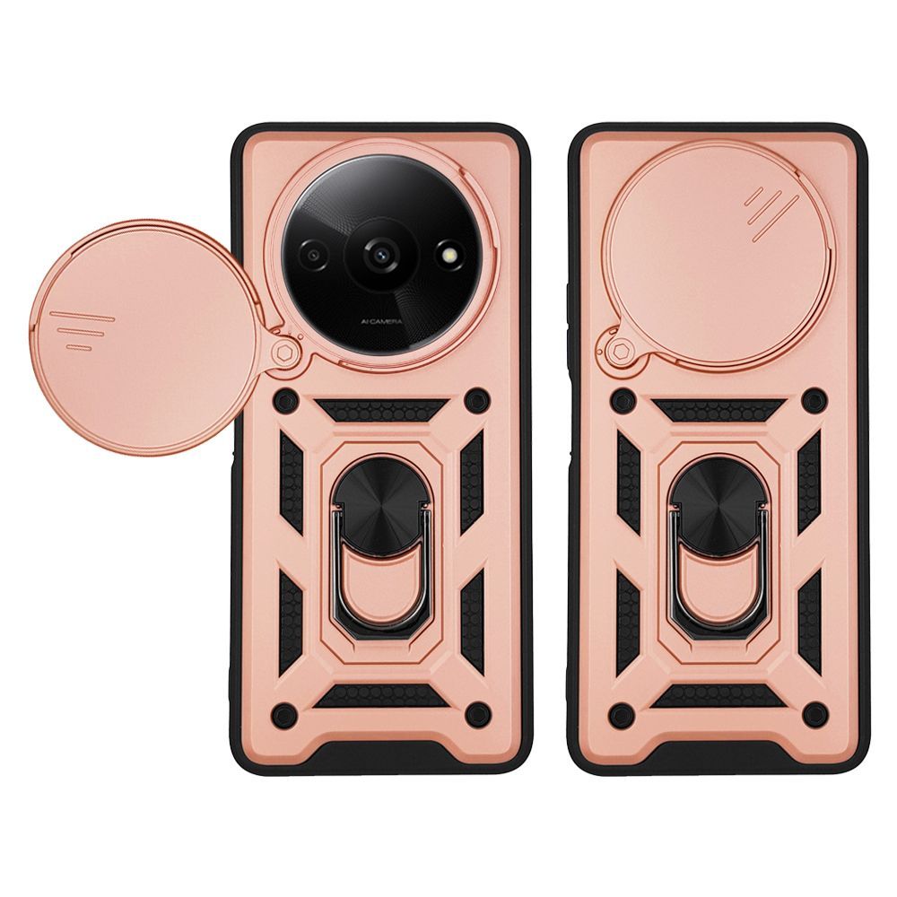 Θήκη Ring Armor CamPro Sonique για Xiaomi Redmi A3 / Redmi A3x Ροζ Χρυσό