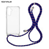 Θήκη Σιλικόνης με Κορδόνι Sonique Armor Clear Samsung Galaxy S24 Rainbow Μπλε