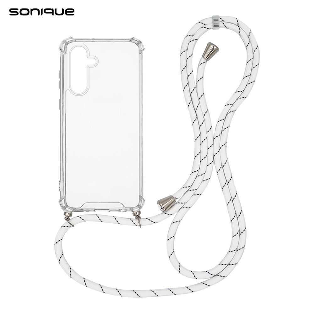 Θήκη Σιλικόνης με Κορδόνι Sonique Armor Clear Samsung Galaxy S24 Rainbow Λευκό