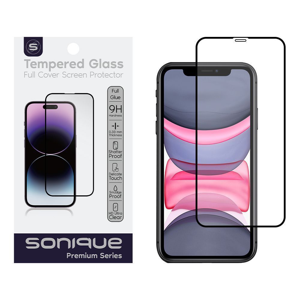 Hardy Glass Sonique Premium Series HD Full Cover 9H Apple iPhone 11 / iPhone XR Μαύρο