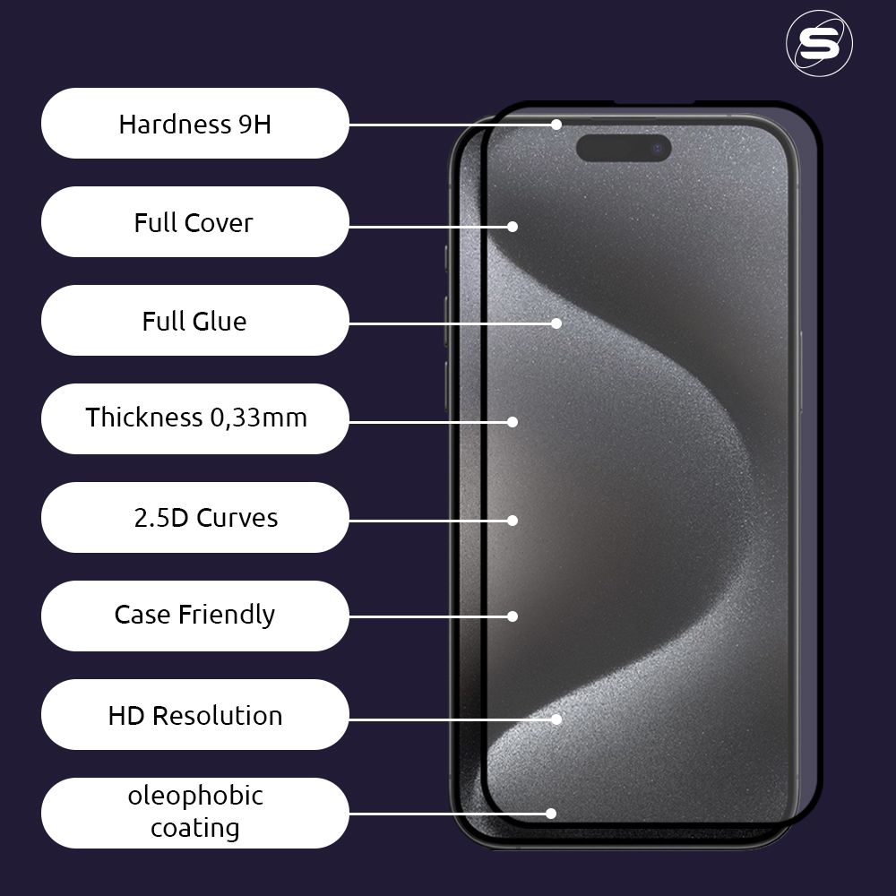 Hardy Glass Sonique Premium Series HD Full Cover 9H Apple iPhone 11 / iPhone XR Μαύρο