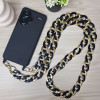 Κολιέ Λουράκι Sonique Golden Charm Ακρυλικό 120cm για Κινητό Μαύρο