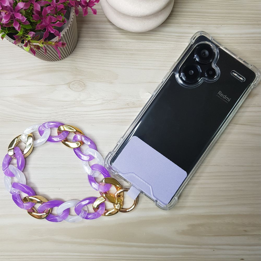 Βραχιόλι Λουράκι Sonique Golden Charm Ακρυλικό 30cm για Κινητό Λιλά