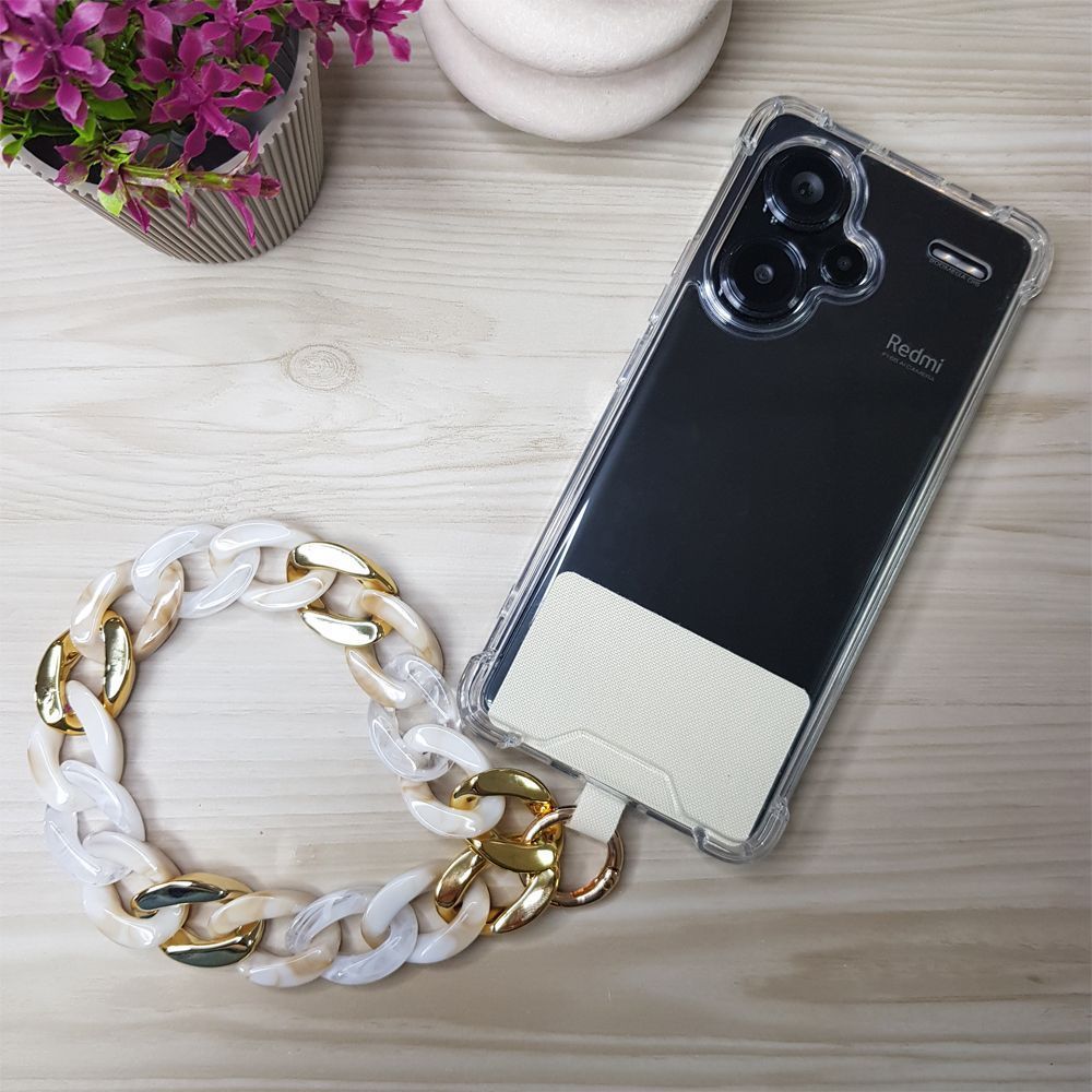 Βραχιόλι Λουράκι Sonique Golden Charm Ακρυλικό 30cm για Κινητό Μπεζ