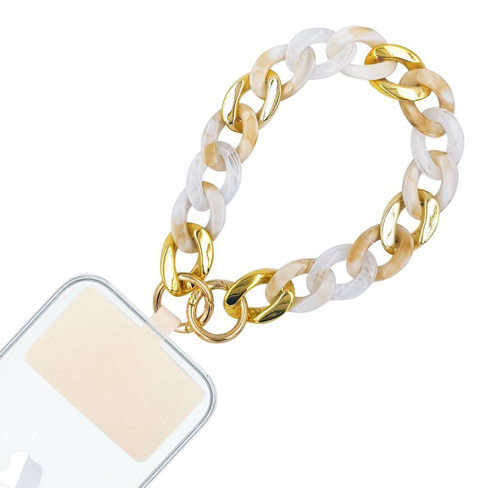 Βραχιόλι Λουράκι Sonique Golden Charm Ακρυλικό 30cm για Κινητό Μπεζ