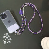 Κολιέ Λουράκι Sonique Teardrop από Ακρυλικό Γυαλί 106cm για Κινητό Μωβ