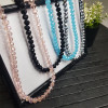 Κολιέ Λουράκι Sonique Glossy Ακρυλικό Γυαλί 120cm για Κινητό Ασημί