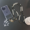 Κολιέ Λουράκι Sonique Gemstone από Πέτρα &amp; Ακρυλικό 120cm για Κινητό Μαύρο