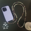 Κολιέ Λουράκι Sonique Gemstone από Πέτρα &amp; Ακρυλικό 120cm για Κινητό Μωβ