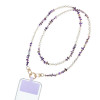 Κολιέ Λουράκι Sonique Gemstone από Πέτρα &amp; Ακρυλικό 120cm για Κινητό Μωβ