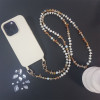 Κολιέ Λουράκι Sonique Gemstone από Πέτρα &amp; Ακρυλικό 120cm για Κινητό Πορτοκαλί