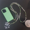 Κολιέ Λουράκι Sonique Gemstone από Πέτρα &amp; Ακρυλικό 120cm για Κινητό Πράσινο