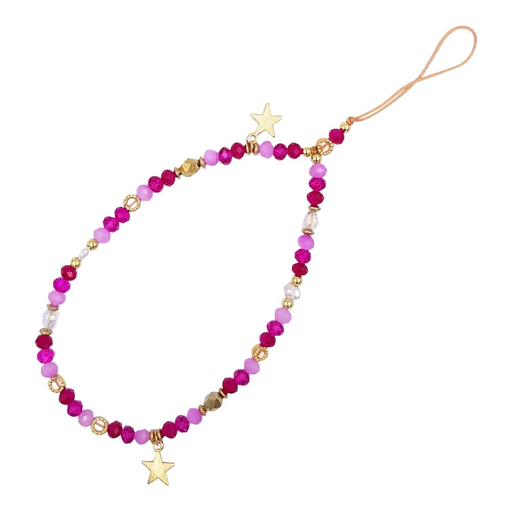 Βραχιόλι Λουράκι Sonique Thera από Ακρυλικό Γυαλί & Μέταλλο 32cm για Κινητό Φούξια