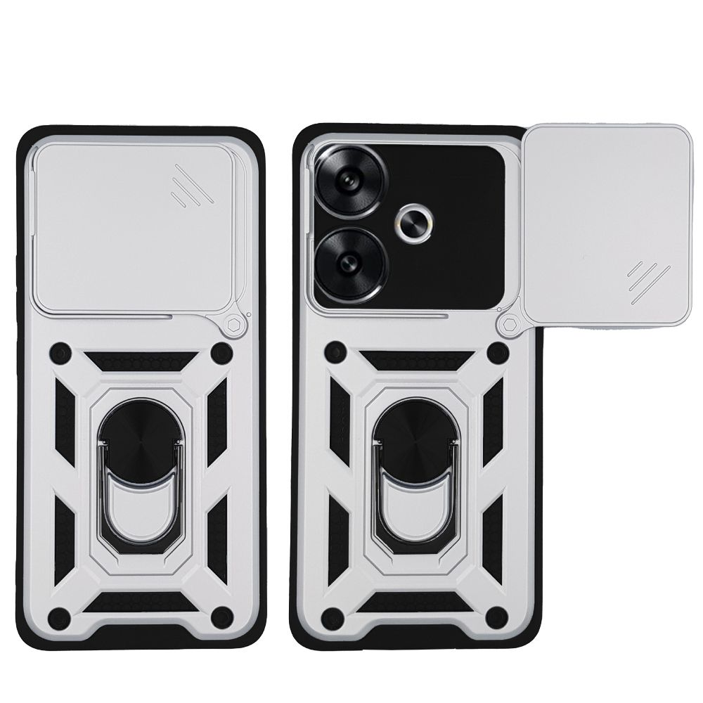 Θήκη Ring Armor CamPro Sonique για Xiaomi Poco F6 5G Ασημί