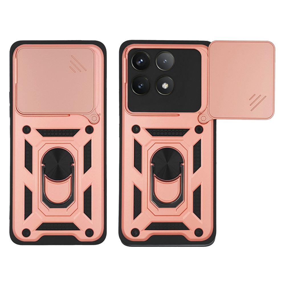 Θήκη Ring Armor CamPro Sonique για Xiaomi Poco F6 Pro 5G Ροζ Χρυσό