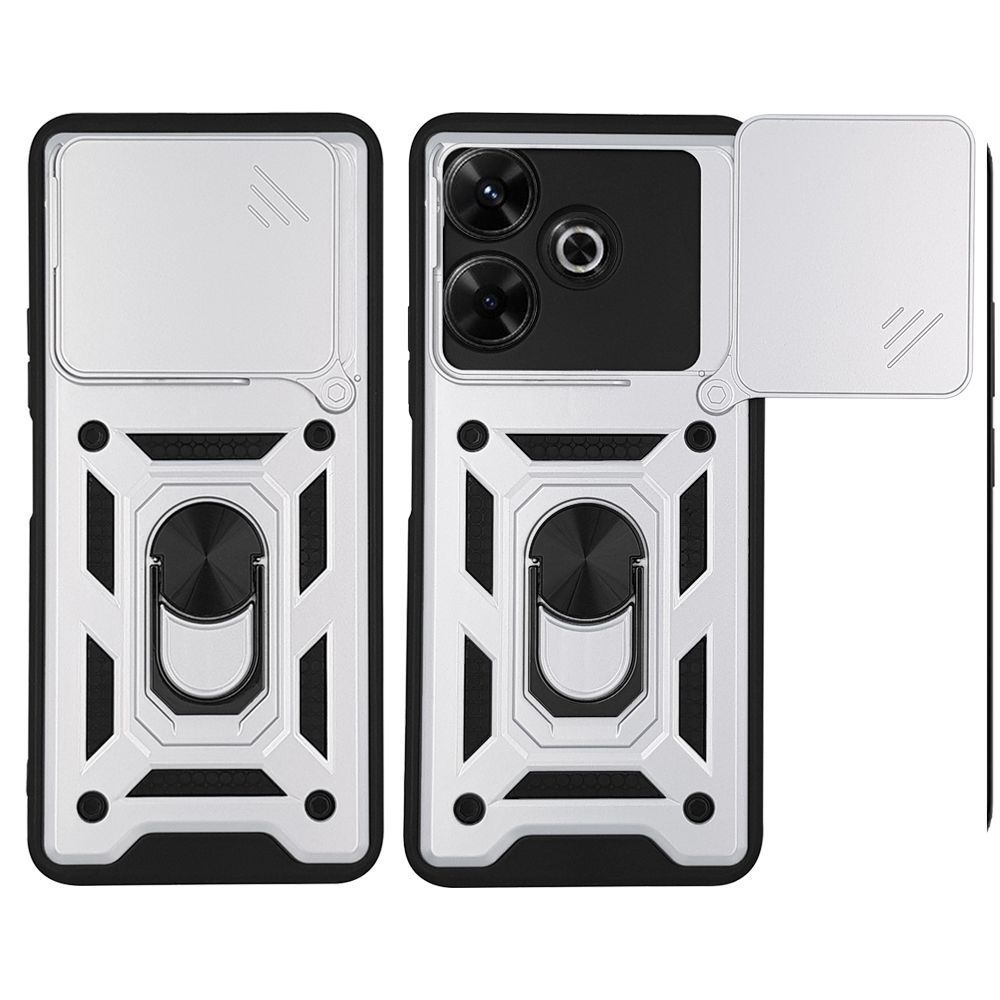 Θήκη Ring Armor CamPro Sonique για Xiaomi Redmi 13 4G / Poco M6 4G Ασημί