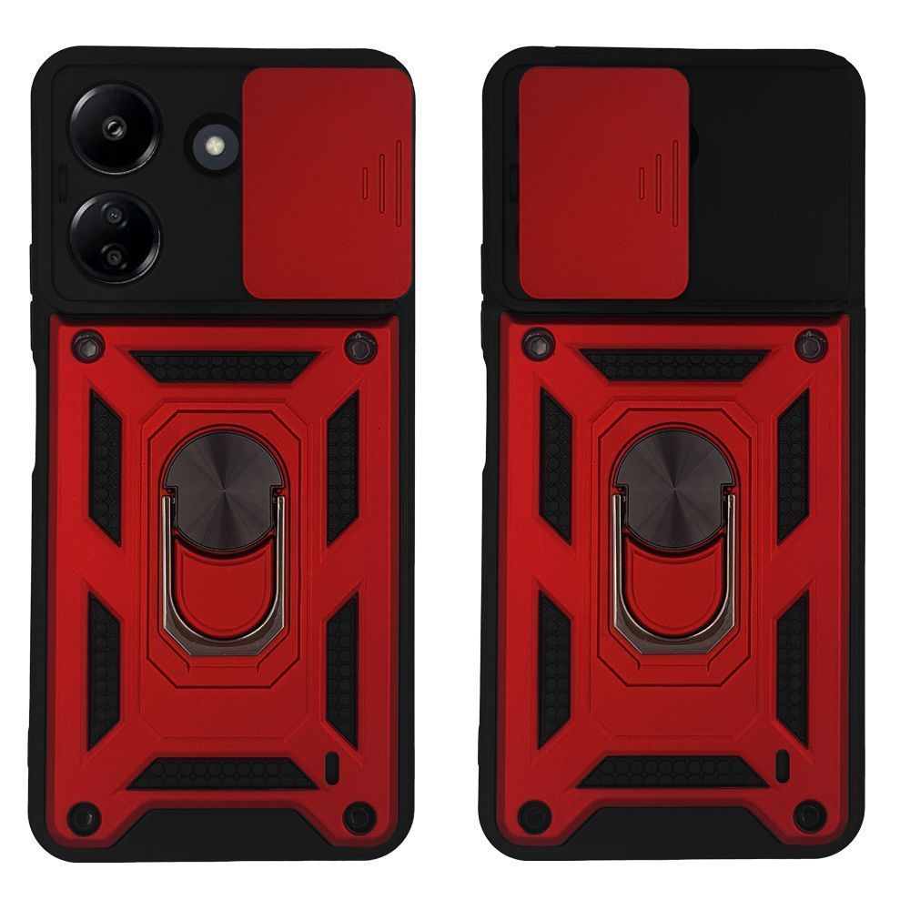 Θήκη Ring Armor CamPro Sonique για Xiaomi Redmi 13C 4G / Poco C65 4G Κόκκινο