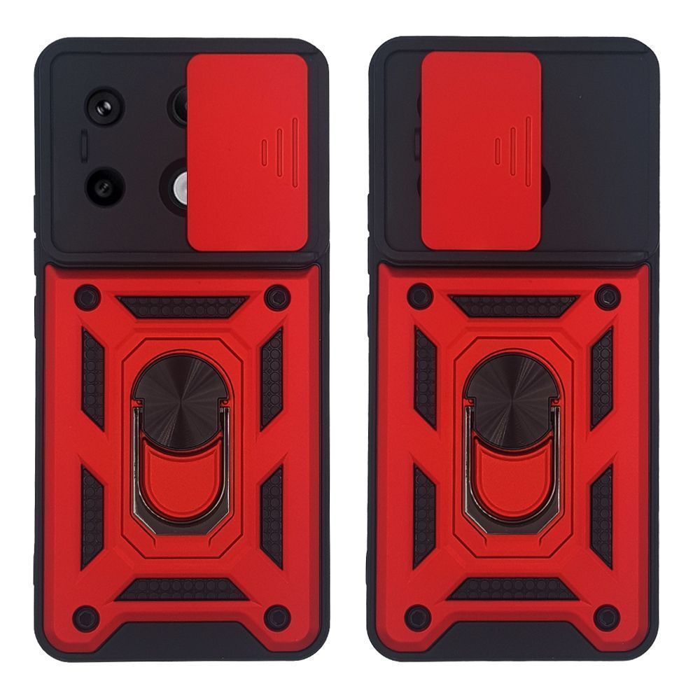 Θήκη Ring Armor CamPro Sonique για Xiaomi Redmi Note 13 Pro 4G / Poco M6 Pro 4G / Redmi Note 14S Κόκκινο