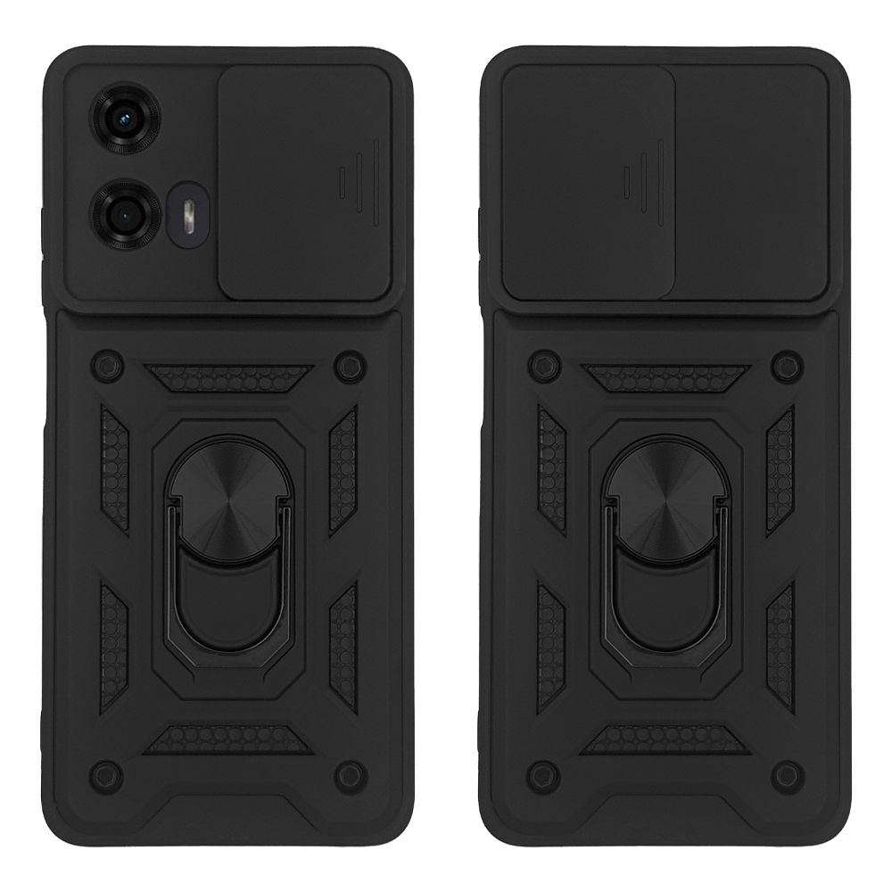 Θήκη Ring Armor CamPro Sonique για Motorola Moto G04 4G / Moto G04s 4G / Moto G24 4G / Moto G24 4G Power / Moto E14 4G Μαύρο