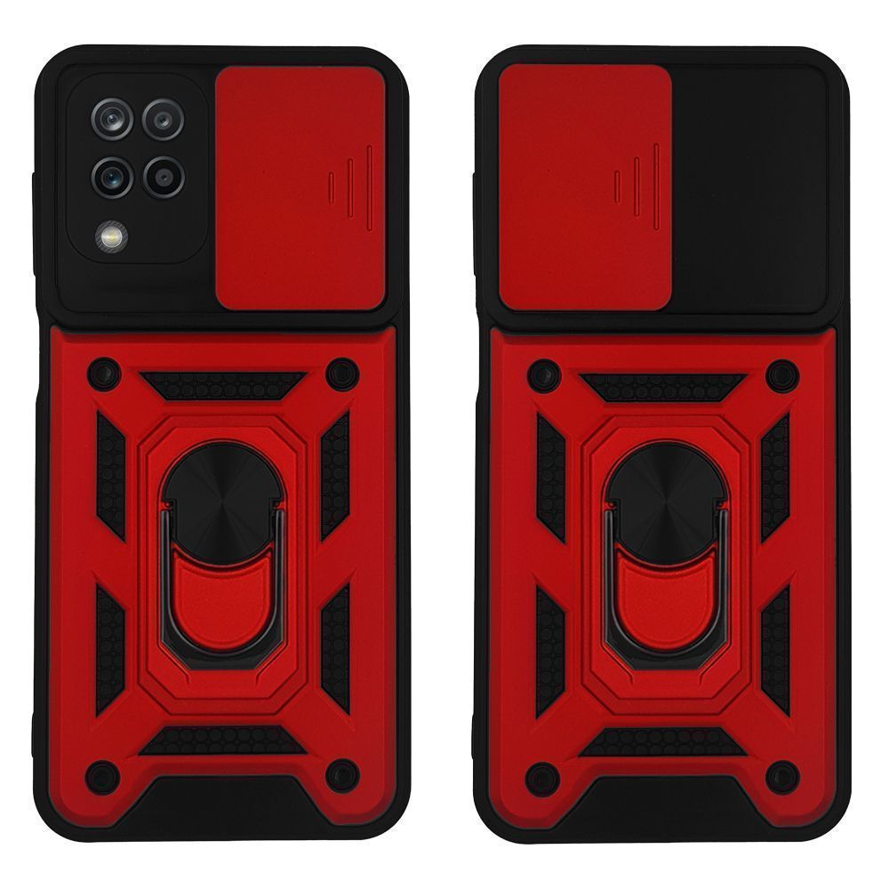 Θήκη Ring Armor CamPro Sonique για Samsung Galaxy A12 Κόκκινο