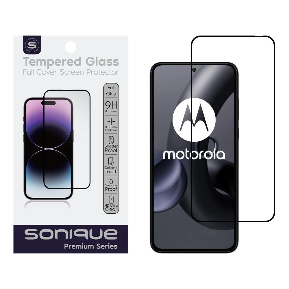 Hardy Glass Sonique Premium Series HD Full Cover 9H Motorola Edge 30 Neo 5G Μαύρο