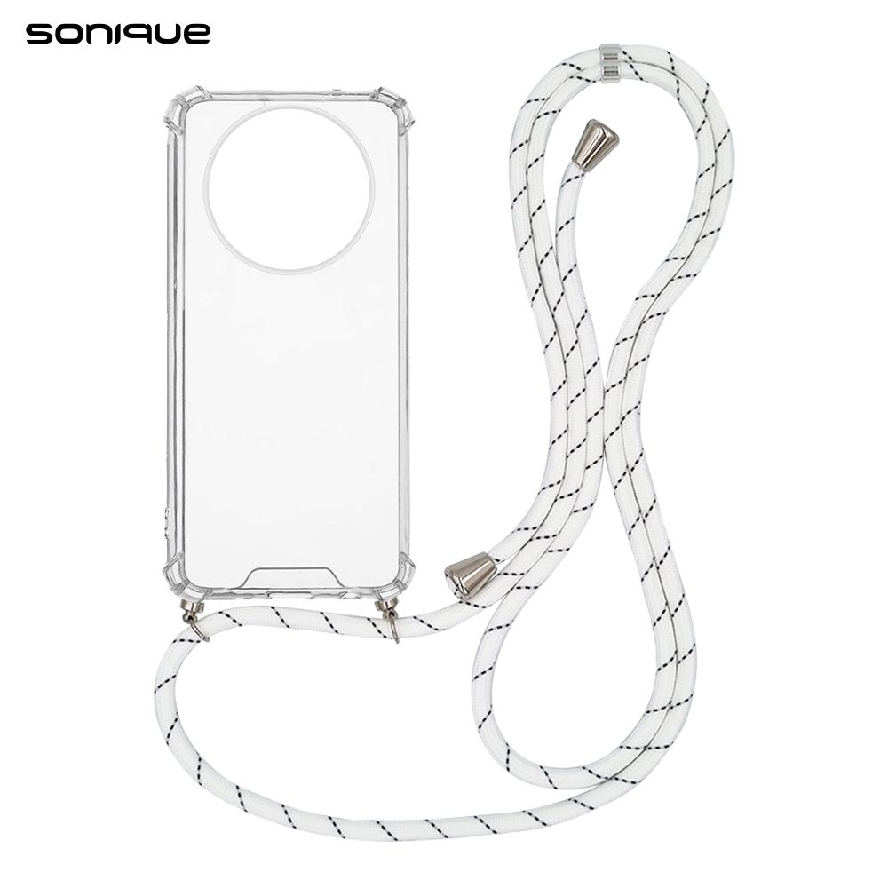 Θήκη Σιλικόνης με Κορδόνι Sonique Armor Clear Realme 11 Pro 5G / Realme 11 Pro Plus 5G Rainbow Λευκό