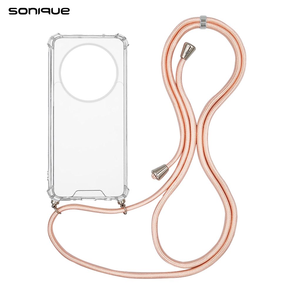 Θήκη Σιλικόνης με Κορδόνι Sonique Armor Clear Realme 12 Pro 5G / Realme 12 Pro Plus 5G Ροζ Σατινέ