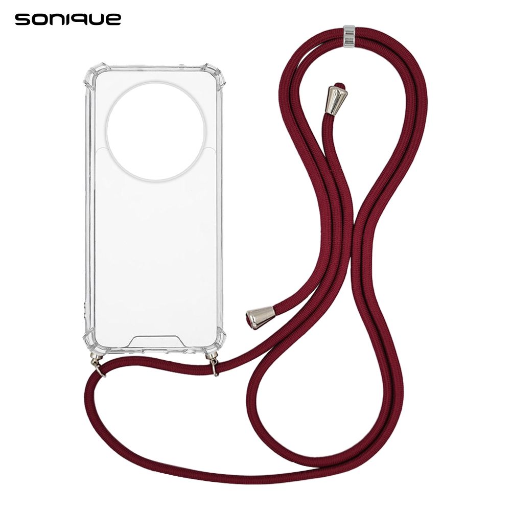 Θήκη Σιλικόνης με Κορδόνι Sonique Armor Clear Realme 12 Pro 5G / Realme 12 Pro Plus 5G Μπορντό