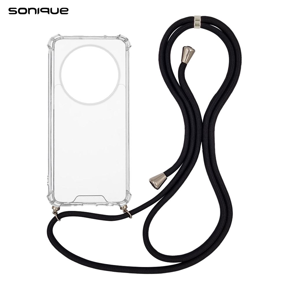 Θήκη Σιλικόνης με Κορδόνι Sonique Armor Clear Realme 12 Pro 5G / Realme 12 Pro Plus 5G Μαύρο