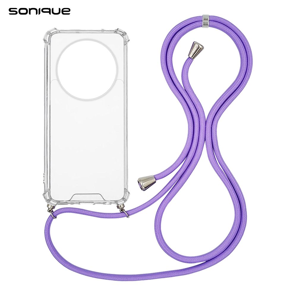 Θήκη Σιλικόνης με Κορδόνι Sonique Armor Clear Realme 12 Pro 5G / Realme 12 Pro Plus 5G Λιλά