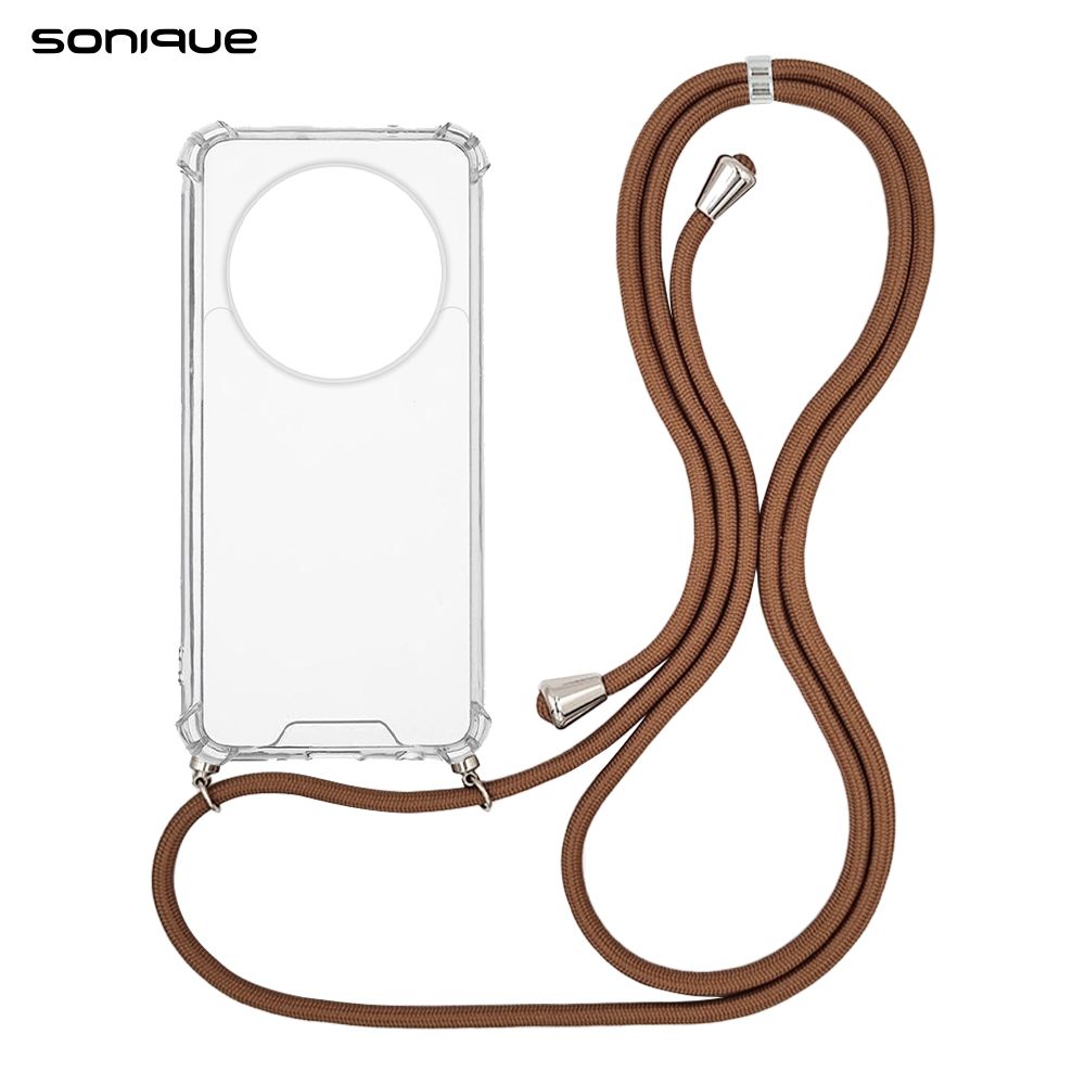 Θήκη Σιλικόνης με Κορδόνι Sonique Armor Clear Realme 12 Pro 5G / Realme 12 Pro Plus 5G Καφέ
