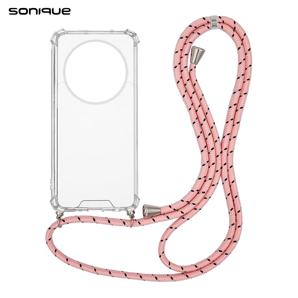 Θήκη Σιλικόνης με Κορδόνι Sonique Armor Clear Realme 12 Pro 5G / Realme 12 Pro Plus 5G Rainbow Ροζ