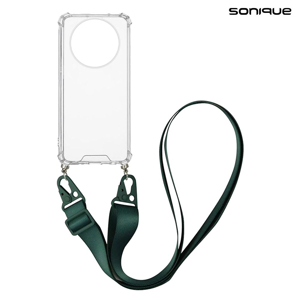 Θήκη Σιλικόνης με Strap Sonique Armor Clear Realme 11 Pro 5G / Realme 11 Pro Plus 5G Πράσινο Σκούρο