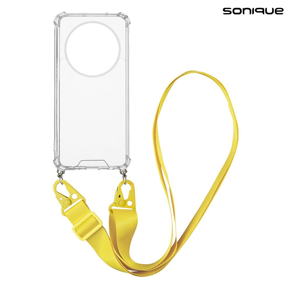 Θήκη Σιλικόνης με Strap Sonique Armor Clear Realme 12 Pro 5G / Realme 12 Pro Plus 5G Κίτρινο