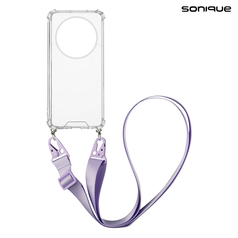 Θήκη Σιλικόνης με Strap Sonique Armor Clear Realme 12 Pro 5G / Realme 12 Pro Plus 5G Λιλά