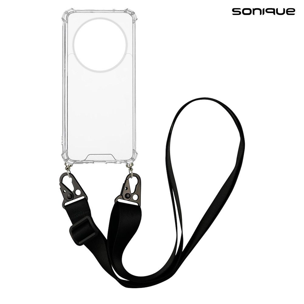 Θήκη Σιλικόνης με Strap Sonique Armor Clear Realme 12 Pro 5G / Realme 12 Pro Plus 5G Μαύρο