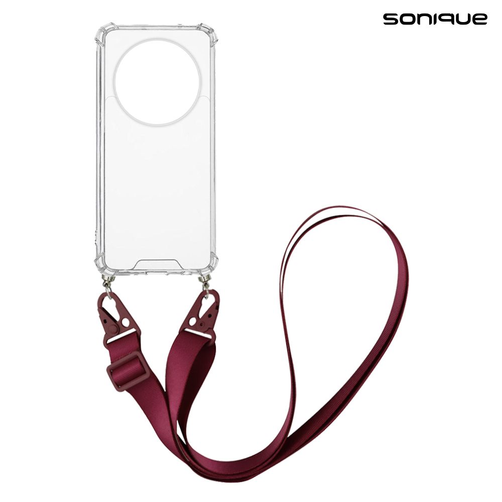 Θήκη Σιλικόνης με Strap Sonique Armor Clear Realme 12 Pro 5G / Realme 12 Pro Plus 5G Μπορντό