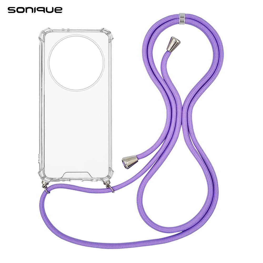 Θήκη Σιλικόνης με Κορδόνι Sonique Armor Clear Honor Magic5 Lite 5G Λιλά