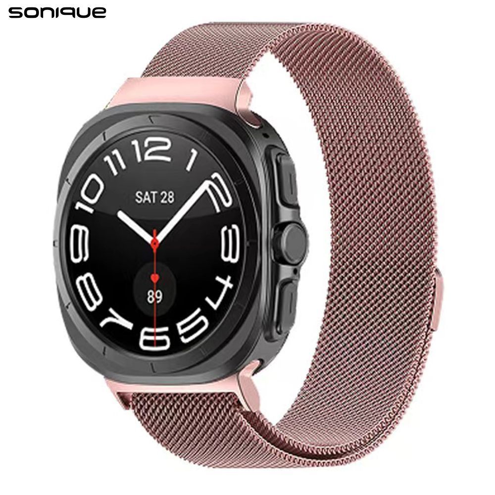Λουράκι Stainless Steel Milanese Classic Sonique για Samsung Galaxy Watch 7 Ultra / Watch 8 Ultra (47mm) Ροζ Χρυσό