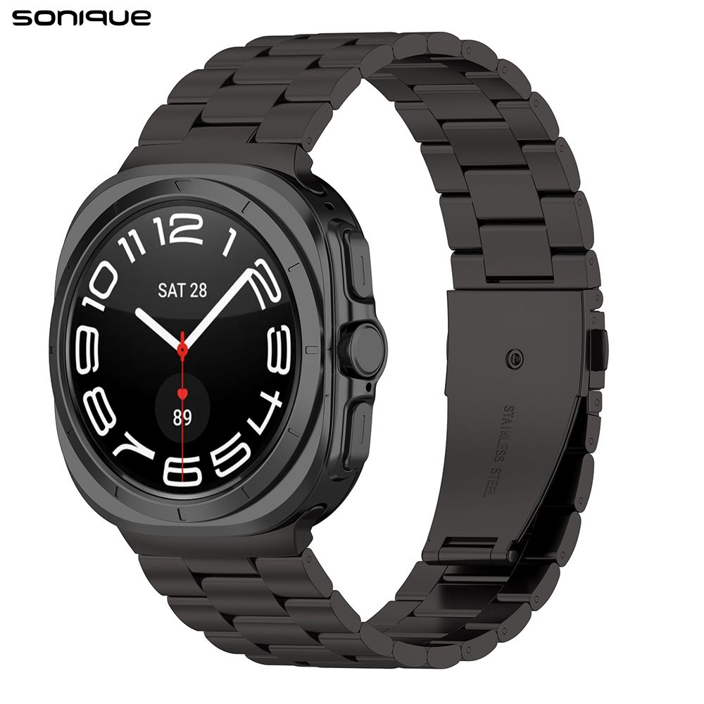 Λουράκι Stainless Steel Bracelet Sonique Classic για Samsung Galaxy Watch 7 Ultra / Watch 8 Ultra (47mm) Μαύρο