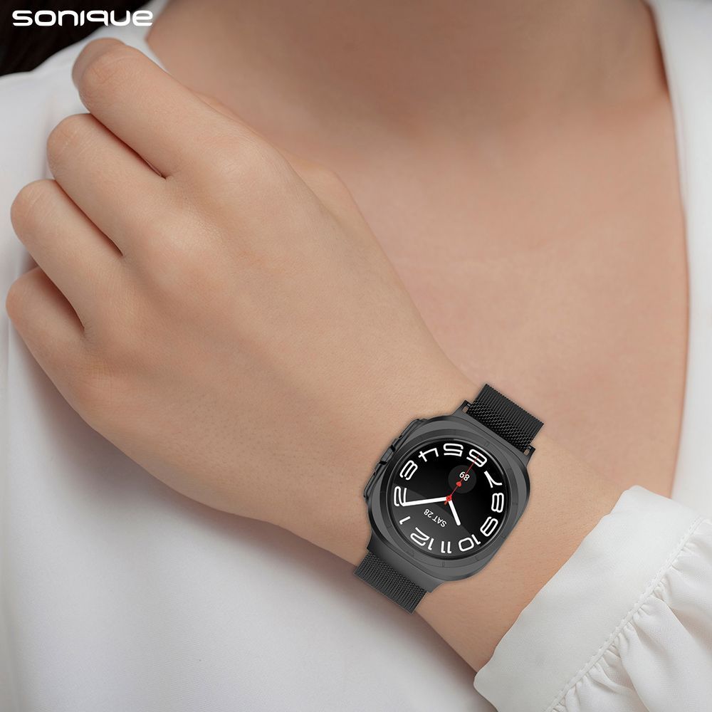 Λουράκι Stainless Steel Milanese Classic Sonique για Samsung Galaxy Watch 7 Ultra / Watch 8 Ultra (47mm) Μαύρο