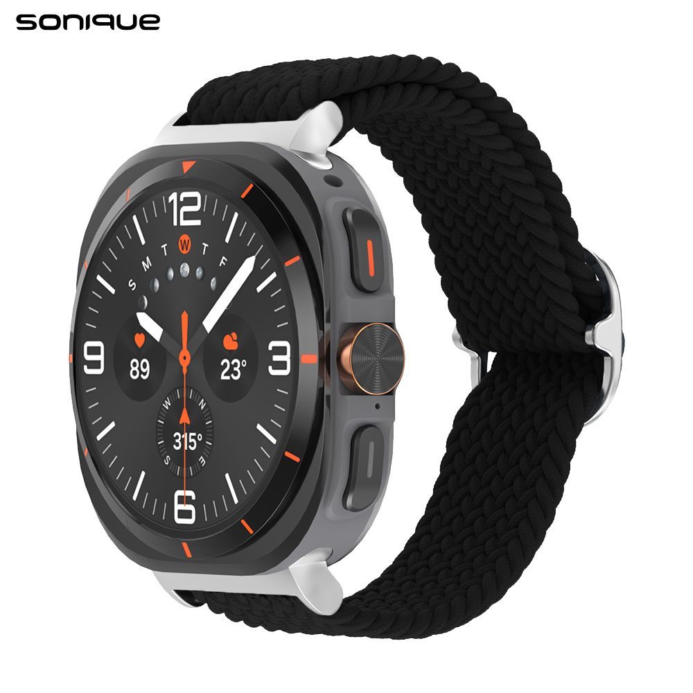 Λουράκι Nylon Braided Loop Band Sonique για Samsung Galaxy Watch 7 Ultra / Watch 8 Ultra (47mm) Μαύρο