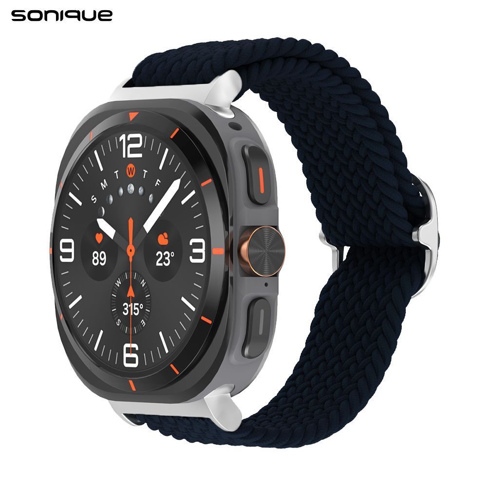 Λουράκι Nylon Braided Loop Band Sonique για Samsung Galaxy Watch 7 Ultra / Watch 8 Ultra (47mm) Μπλε Σκούρο