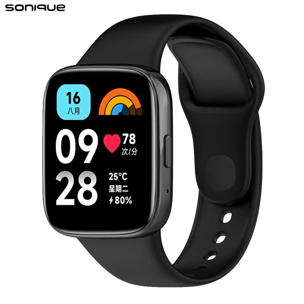 Λουράκι Σιλικόνης Sonique Color για Xiaomi Redmi Watch 3 Active Μαύρο