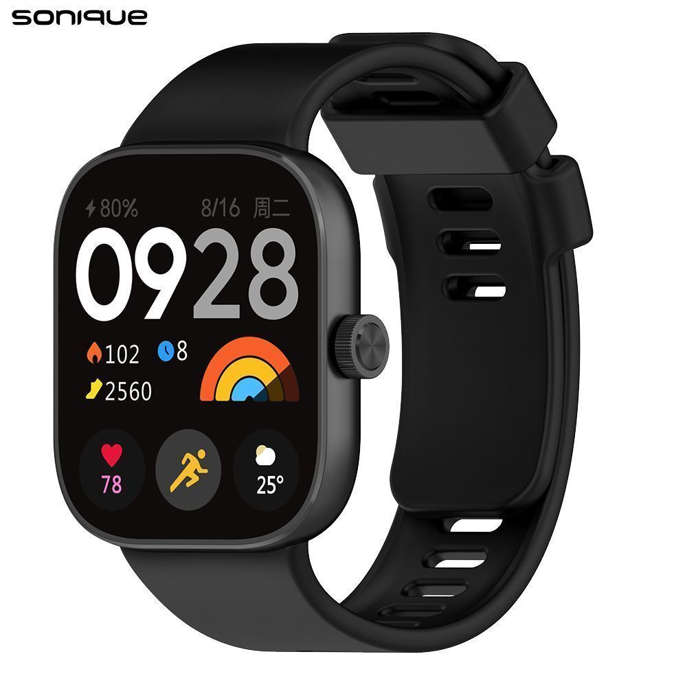 Λουράκι Σιλικόνης Sonique Color για Xiaomi Redmi Watch 4 /5 /6 /6 Lite /6 Active /Smart Band 8 Pro /9 Pro /10 Pro Μαύρο