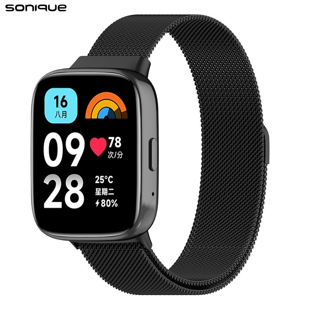Λουράκι Stainless Steel Milanese Classic Sonique για Xiaomi Redmi Watch 3 Active Μαύρο