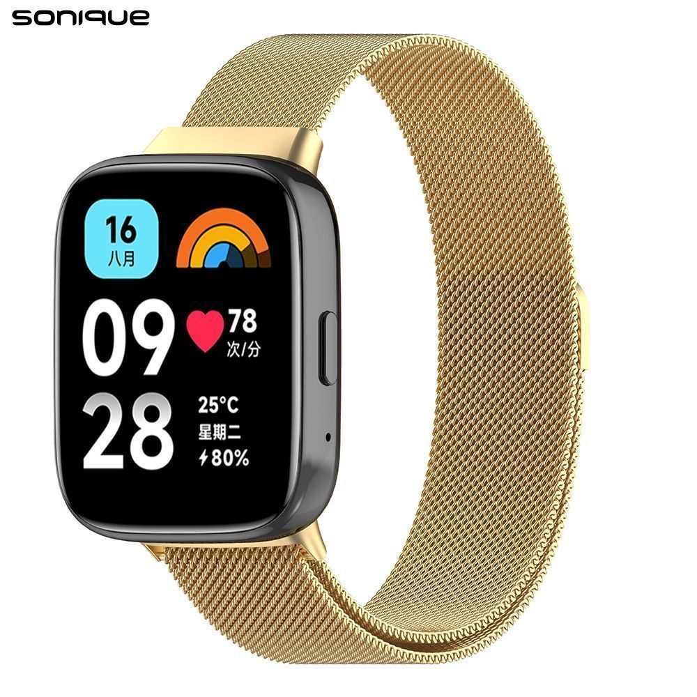 Λουράκι Stainless Steel Milanese Classic Sonique για Xiaomi Redmi Watch 3 Active Χρυσό