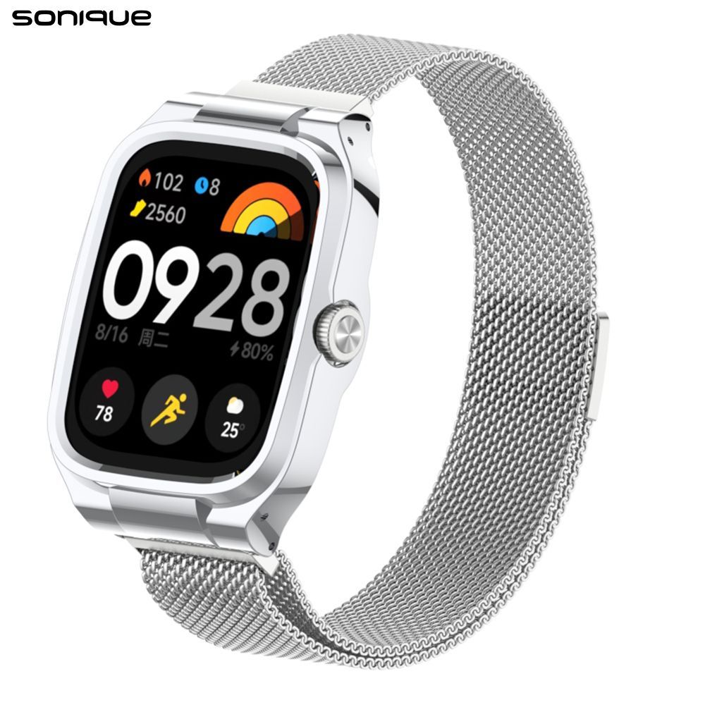 Λουράκι Stainless Steel Milanese Classic Sonique για Xiaomi Redmi Watch 4/5/6/6 Lite/6 Active/Smart Band 8 Pro/9 Pro/10 Pro Ασημί